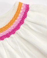 Epic Threads Big Girls Cotton Crochet-Trim Swing Top, Exclusively at Macy's