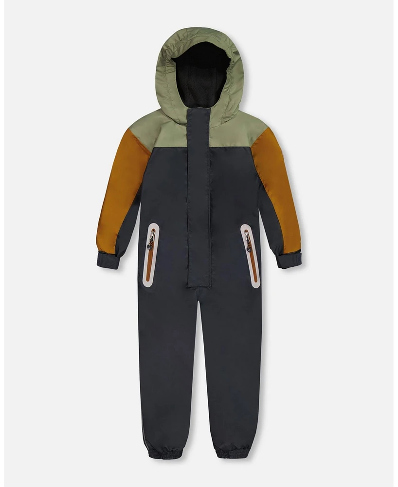 Deux par Toddler Boys Colorblock Mid-Season One-Piece Outerwear Dark Gray, Sage, And Tan - Toddler|Child