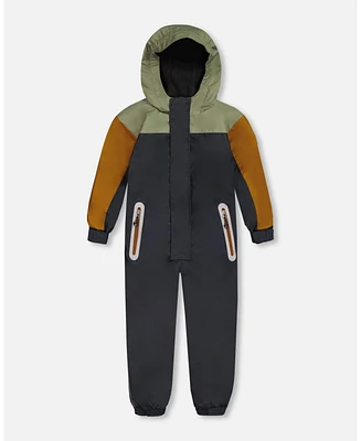 Deux par Toddler Boys Colorblock Mid-Season One-Piece Outerwear Dark Gray, Sage, And Tan - Toddler|Child