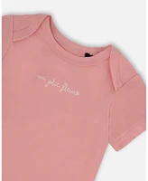 Deux par Baby Girls Organic Cotton Onesie Soft Pink