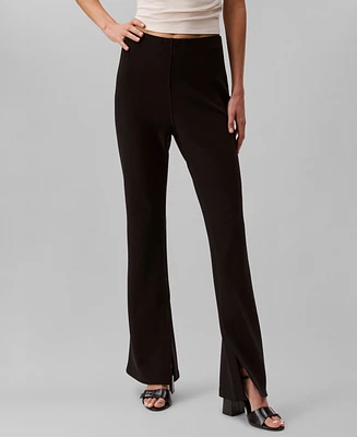 Calvin Klein Women's Tailored Knit Pull-On Flare Leg Pants