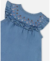 Deux par Baby Girls Light Soft Denim Dress And Bloomer Set