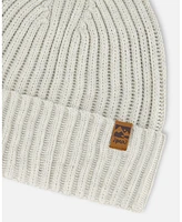 Deux par Kids Unisex Cuffed Knit Hat Off-White - Toddler|Child