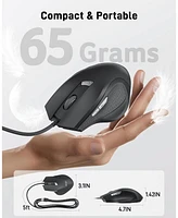 acer Wired Mouse, 4 Adjustable Dpi Usb Computer Mouse with Side Buttons, 5FT Cord Ergonomic Mouse, 6 Buttons, 3200 Dpi Optical Mouse, Compatible with
