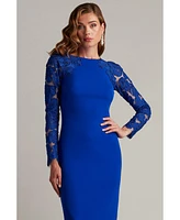 Tadashi Shoji Emille Embroidered Illusion Cocktail Dress