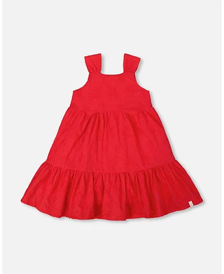 Deux par Big Girls Multi-Tiered Eyelet Dress Red