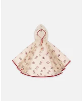 Deux par Deux Girl Red Cherry Printed Rain Cape - Toddler|Child