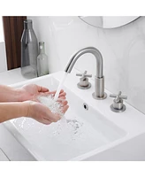 8 in. Widespread Double Handle High Arc Spout Bathroom Faucet