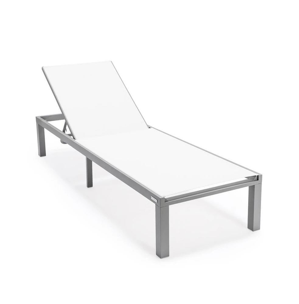 Marlin Patio Chaise Lounge Chair With Grey Aluminum Frame