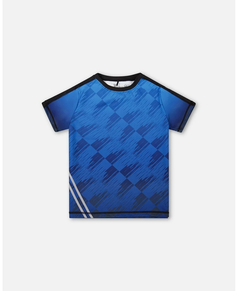 Deux par Boy Printed Athletic Top Blue And Black - Toddler|Child