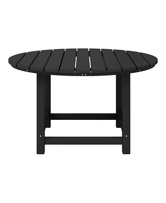 Kids Outdoor Patio Furniture Hdpe 38" Wide Round Dining Table