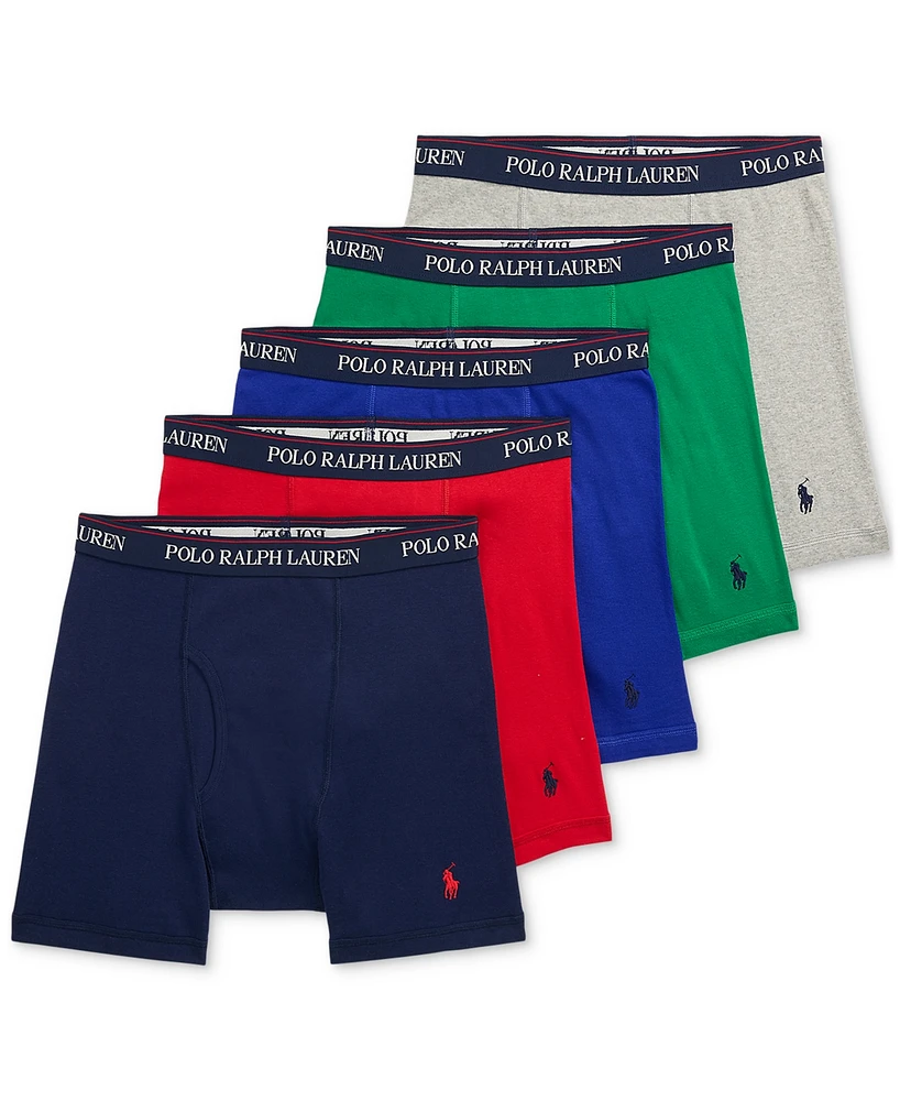 Polo Ralph Lauren Men's 5-Pack Classic Cotton Boxer Briefs, Exclusively at Macy's