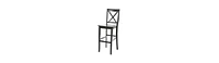 Set of 2 Back Bar Stools with Classic Design