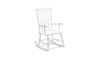 Patio Rocking Chair Solid Wood, Outdoor Porch Rocker with Wooden Frame