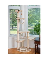 Armarkat 74" H Press Wood Real Wood Cat Tree with Cured Sisal Posts for Scratching - A7463