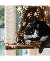 Armarkat Real Wood Cat Tree Hammock Bed with Natural Sisal Post for Cats and Kittens - Classic Model A6601