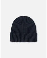 Deux par Kids Unisex Cuffed Knit Hat Black - Toddler|Child