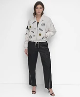 Dkny Women's Logo Bomber Jacket