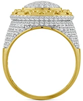 Men's Diamond Circle Cluster Chain Link Ring (1-1/2 ct. t.w.) in 10k Gold