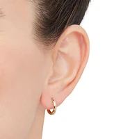 Polished Tapered Extra Small Huggie Hoop Earrings in 14k Gold, 3/8"