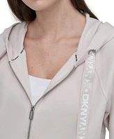 Dkny Sport Women's Two-Tone Zip-Front Long-Sleeve Hoodie