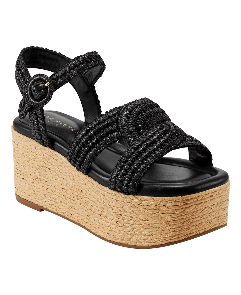 Marc Fisher Ltd Women's Payley Woven High Platform Wedge Sandals