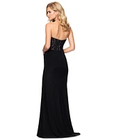 Betsy & Adam Women's Lace-Bodice Corset Gown