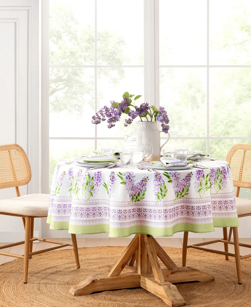 Elrene Lilac Garden Floral Round Tablecloth, 70" X 70"