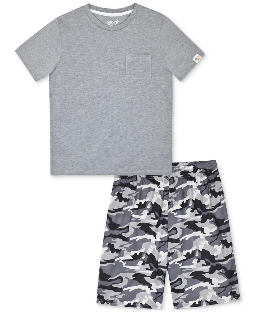 Max & Olivia Big Boys Camo-Print Shorts Pajama Set