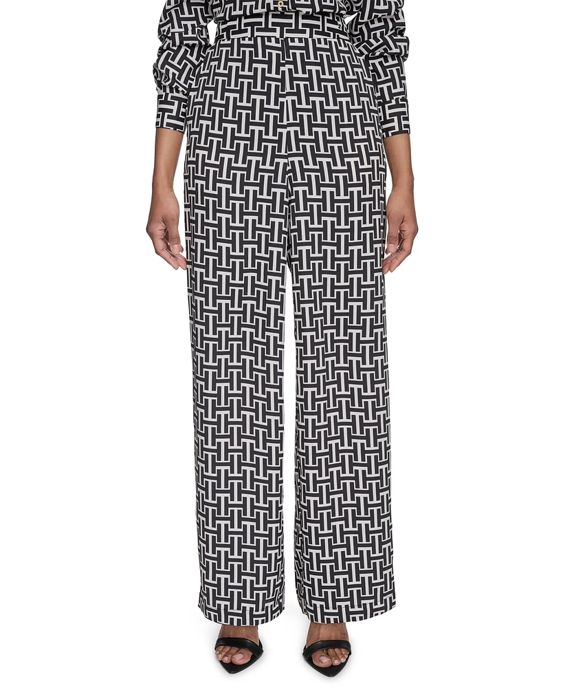 Halston Women's High-Rise Wide-Leg Pull-On Pants