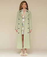 Avec Les Filles Women's Double-Breasted Maxi Trench Coat