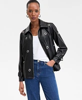 I.n.c. International Concepts Women's Grommet Faux-Leather Jacket, Exclusively at Macy's