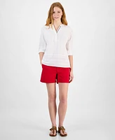 Tommy Hilfiger Women's Clip-Dot Stripe Split-Neck Top