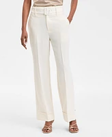 I.n.c. International Concepts Women's High-Rise Belted Cuffed Pants, Exclusively at Macy's