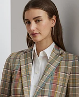 Lauren Ralph Women's Cotton Madras Blazer