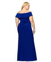 Xscape Plus Off-The-Shoulder Jersey Gown