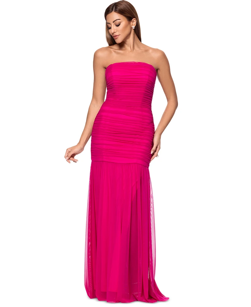 Xscape Women's Ruched Strapless Gown