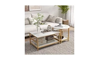 Set of 2 Modern Coffee Tables – Minimalist Style for Living Room or Lounge Area
