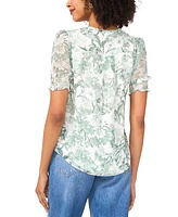 Sam & Jess Petite Printed Pleated-Front Blouse