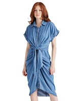 Steve Madden Women's Tori Denim Tie-Waist Midi Dress