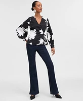 I.n.c. International Concepts Women's Printed Peplum Top, Exclusively at Macy's