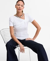 I.n.c. International Concepts Women's Asymmetric-Neck Top, Exclusively at Macy's