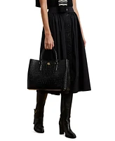 Lauren Ralph Lauren Marcy Large Embossed Leather Satchel
