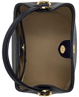 Lauren Ralph Crosshatch Leather Mini Reese Bucket Bag