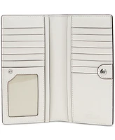 Lauren Ralph Crosshatch Leather Slim Snapped-Closure Wallet
