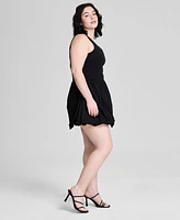 And Now This Trendy Plus Cotton Bubble Mini Dress, Exclusively at Macy's