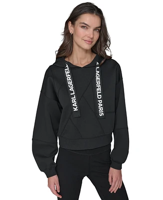 Karl Lagerfeld Paris Women's Logo String Hoodie