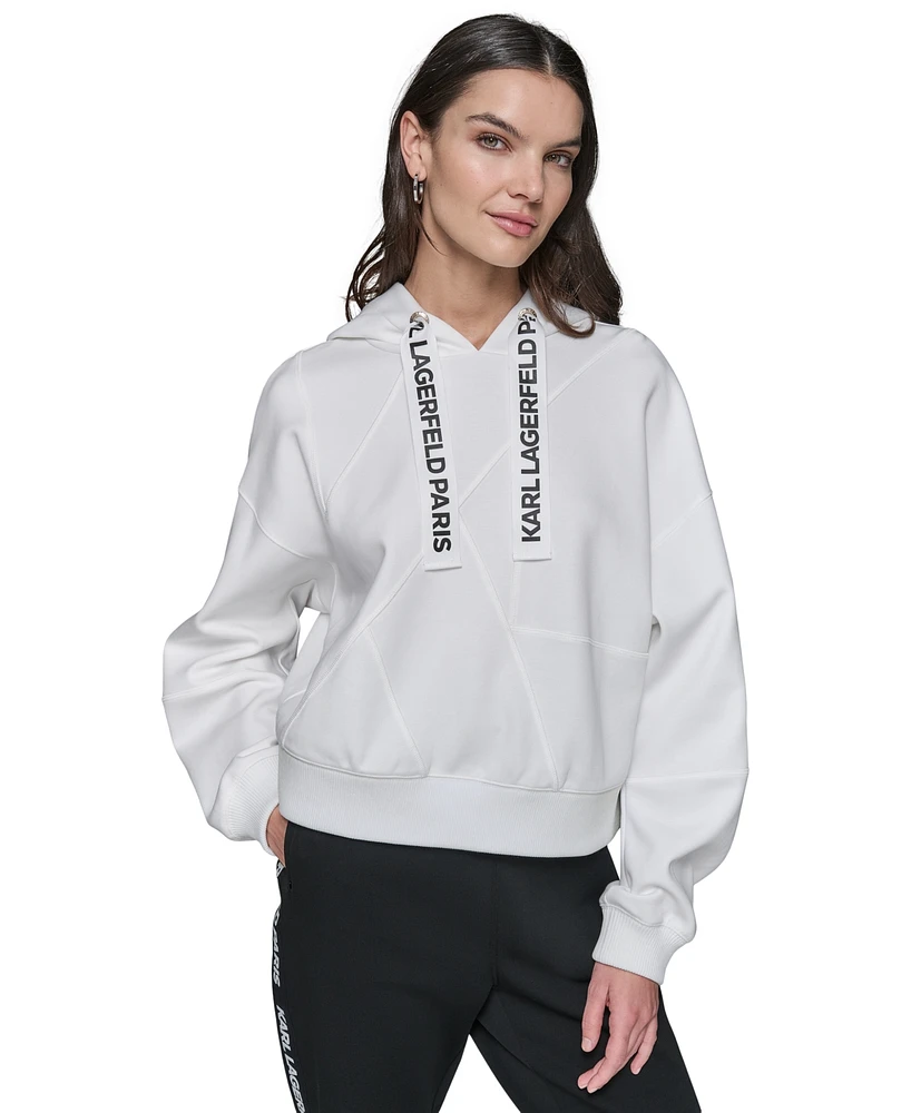 Karl Lagerfeld Paris Women's Logo String Hoodie