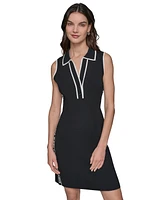 Karl Lagerfeld Paris Women's Tank Logo-Tape Polo Dress