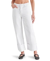 Steve Madden Women's Noeli Wide-Leg Cuffed Jeans